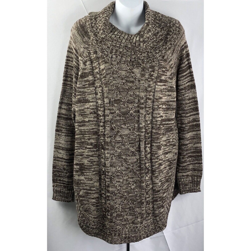Jason Maxwell TurtleNeck Sweater XL Coffee Bean LongSleeve Round Hem Grunge Boho